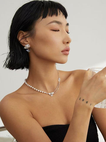 Opal Stone with Pearl Necklace
